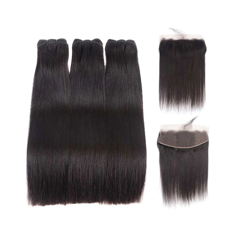 iqueenla 15A Straight Hair 3 Bundles with 13x4 HD And Transparent Lace Frontal