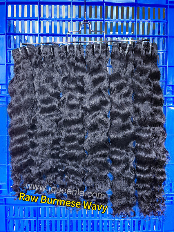 iqueenla Burmese Wavy Raw Hair 1/3/4 Bundles Deals