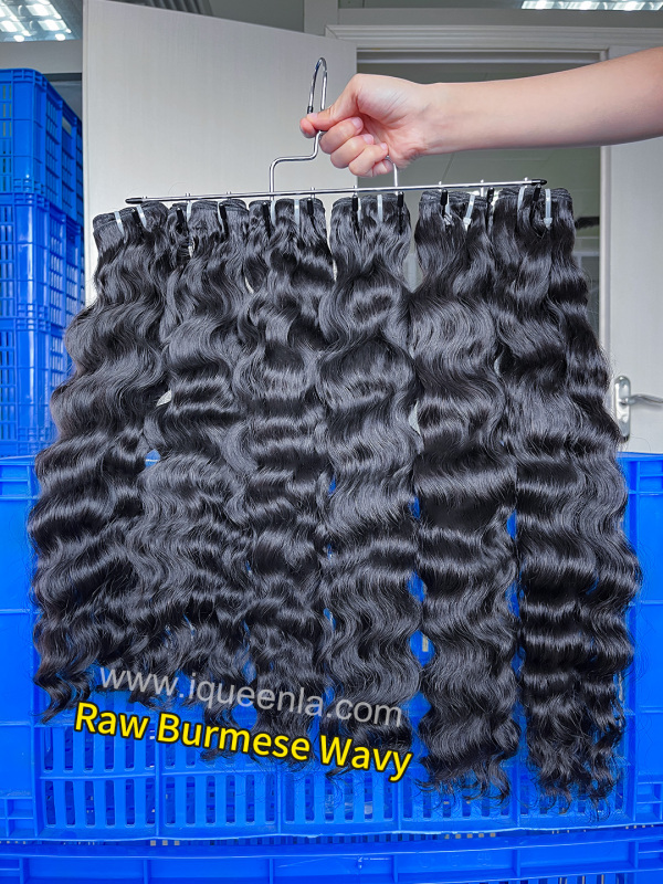 iqueenla Burmese Wavy Raw Hair 1/3/4 Bundles Deals