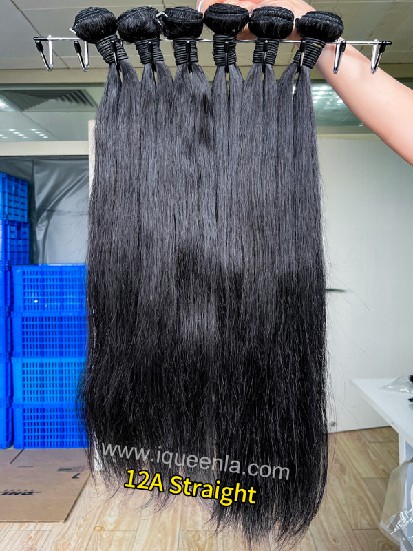 iqueenla 12A Mink Straight Human Hair 1/3/4 Bundles Deals
