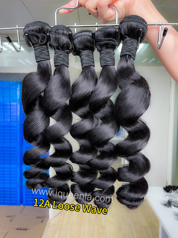 iqueenla 12A Loose Wave Human Hair 1/3/4 Bundles Deals