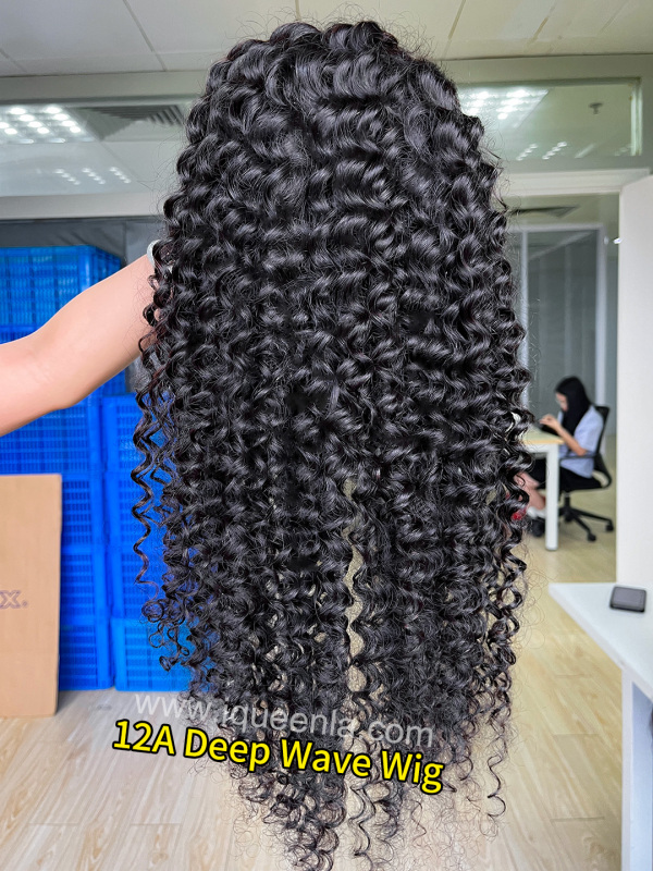 iqueenla Deep Wave 5x5/13x4/13x6 Transparent and HD Full Lace Pre-made Wig