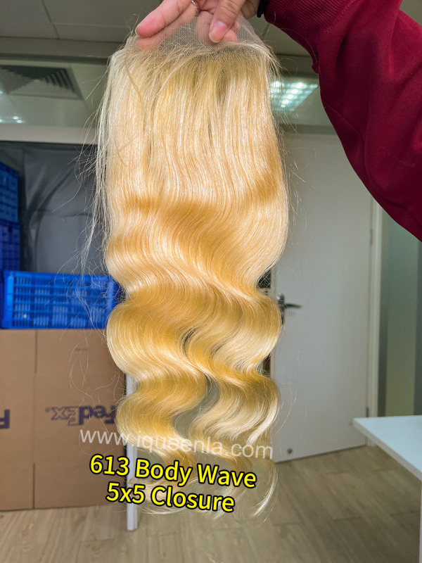 iqueenla #613 Blonde Body Wave 4x4/5x5/6x6/7x7/13x4/13x6 Transparent and HD Lace Closure