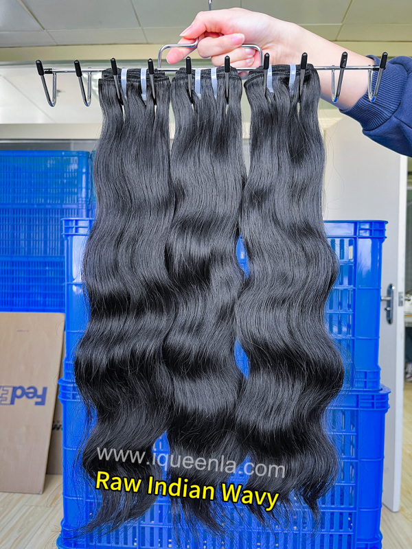 iqueenla Indian Wavy Raw Hair 1/3/4 Bundles Deals