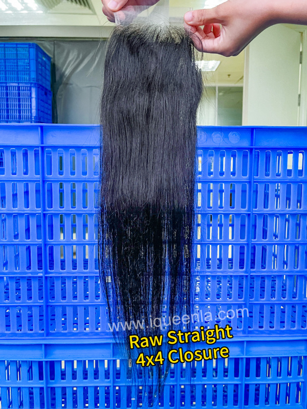 iqueenla Raw Straight Transparent and HD 4x4/5x5/6x6/13x4/13x6 Lace Closure/Frontal