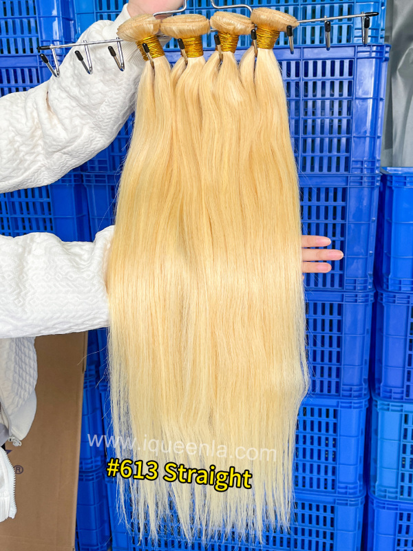 iqueenla Blonde #613 Straight Virgin Human Hair 1/3/4 Bundles Deals