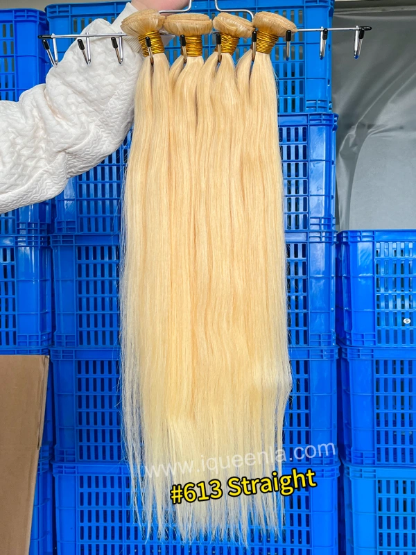 iqueenla Blonde #613 Straight Virgin Human Hair 1/3/4 Bundles Deals