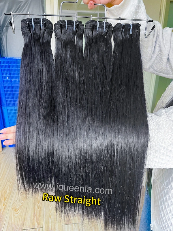 iqueenla Cambodian Hair Raw Straight Extensions 1/3/4 Bundles Deal