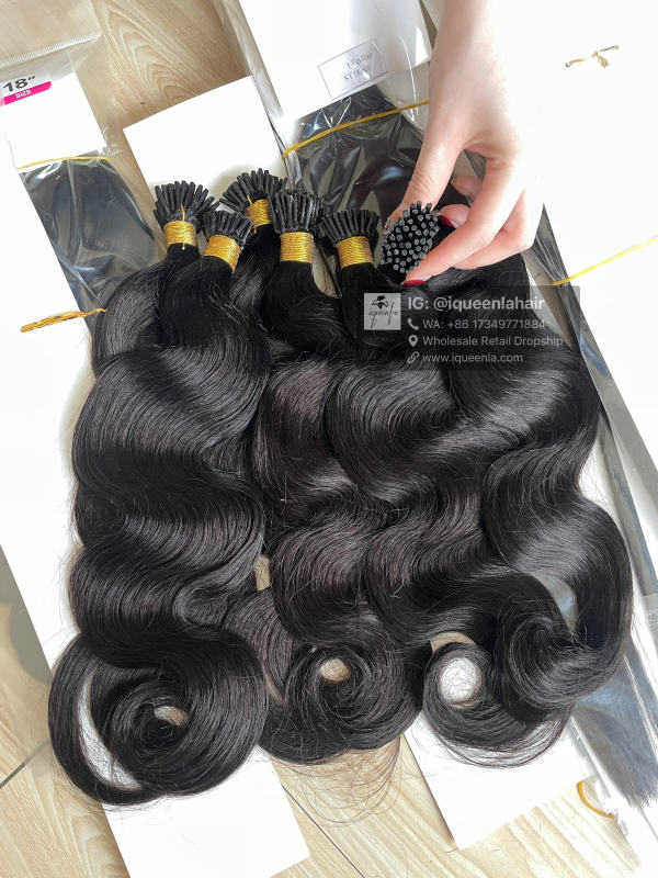 iqueenla Mink Hair Body Wave I Tip Extension