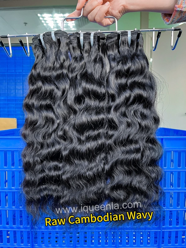 iqueenla Cambodian Wavy Raw Hair 1/3/4 Bundles Deals