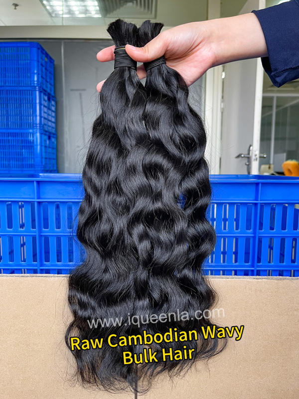 iquenela Raw Wavy Hair No Weft Hair Bulk Braiding 1/3/4 Packs Deal