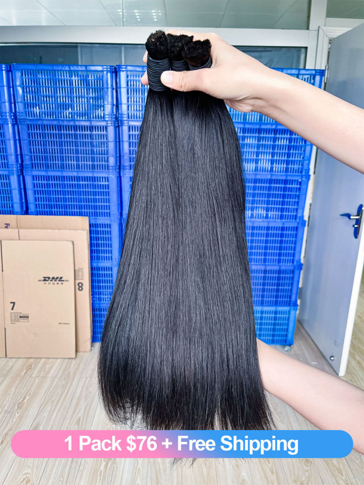 iqueenla Mink Straight Bulk Hair 1 Pack $76 Free Shipping