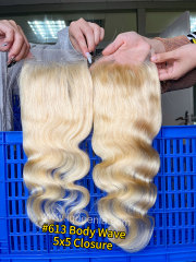 iqueenla #613 Blonde Body Wave 4x4/5x5/6x6/7x7/13x4/13x6 Transparent and HD Lace Closure Frontal