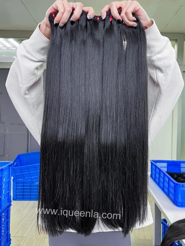 iqueenla Luxury Super Thick Double Drawn Straight Hair Bundle 1/3/4 Pcs Deal