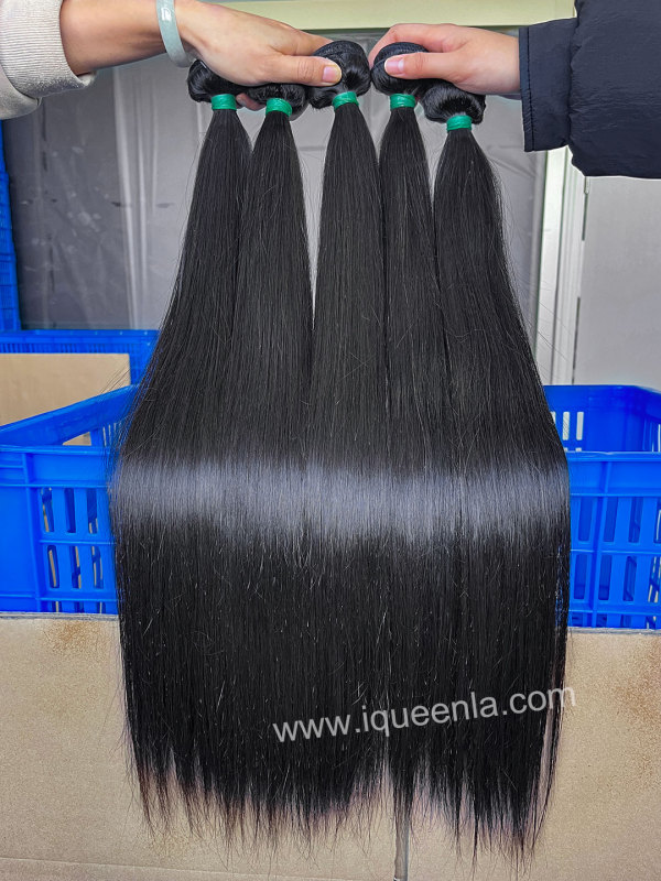 iqueenla Double Drawn Luxury Straight Hair 1/3/4 Bundles Deal