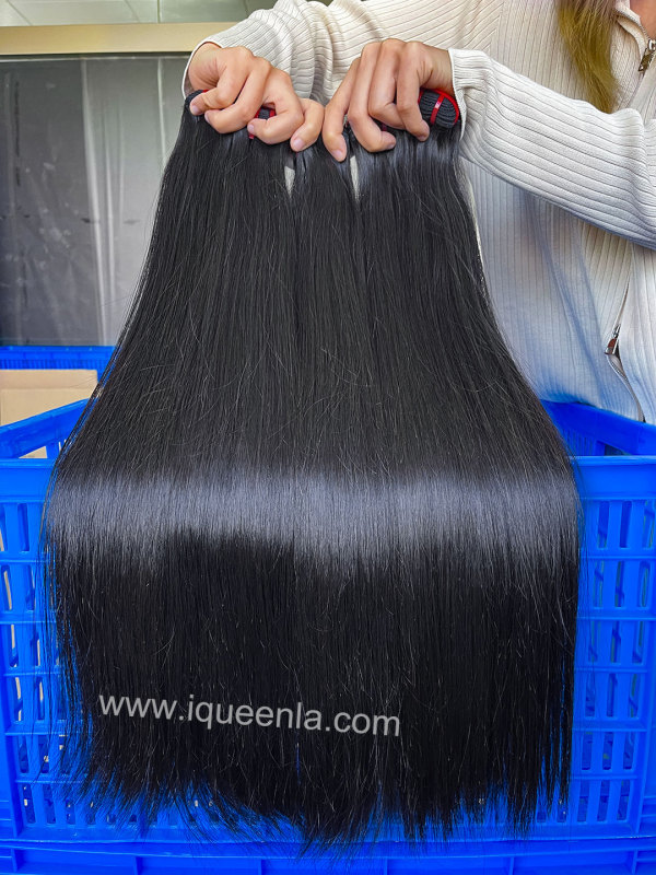 iqueenla Luxury Super Thick Double Drawn Straight Hair Bundle 1/3/4 Pcs Deal