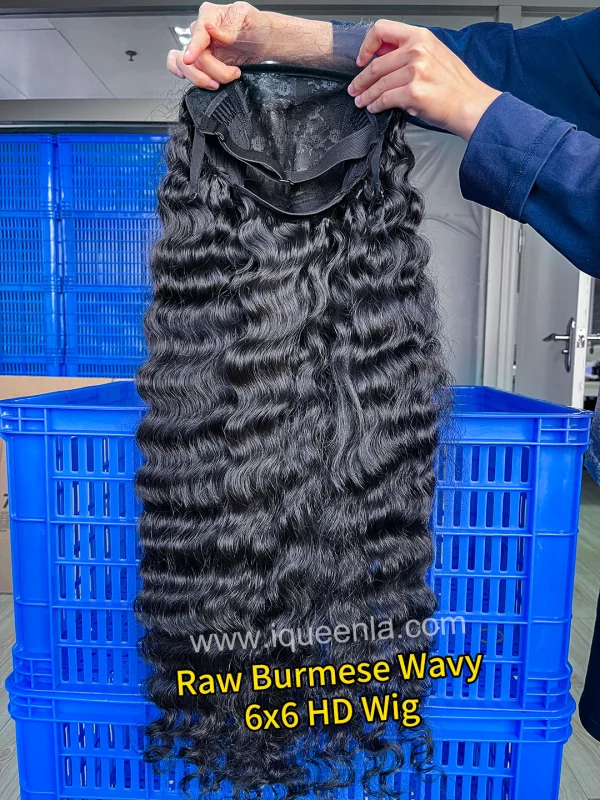 iqueenla Burmese Wavy 4x4/5x5/6x6/13x4/13x6 HD and Transparent Lace Wig 200% & 300% Density