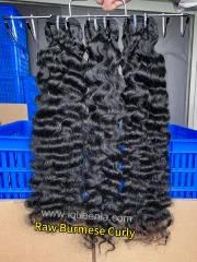 iqueenla Burmese Curly Raw Hair 1/3/4 Bundles Deals
