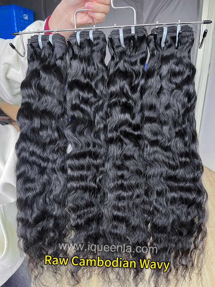 iqueenla Cambodian Wavy Raw Hair 1/3/4 Bundles Deals