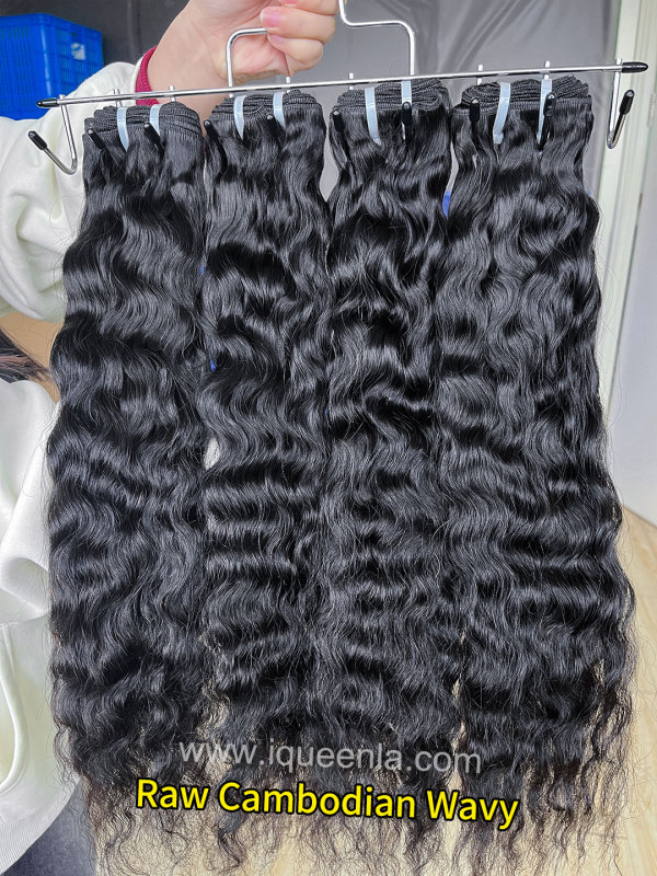 iqueenla Cambodian Wavy Raw Hair 1/3/4 Bundles Deals