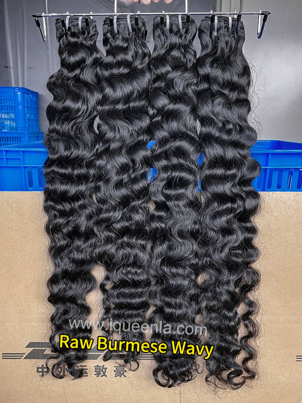 iqueenla Burmese Wavy Raw Hair 1/3/4 Bundles Deals