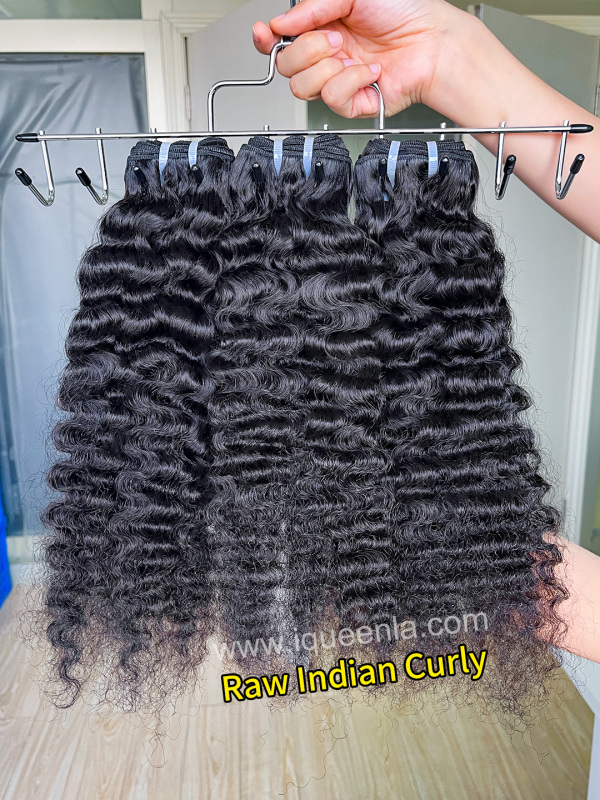 iqueenla Indian Curly Raw Hair 1/3/4 Bundles Deals