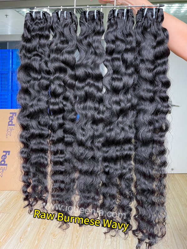 iqueenla Burmese Wavy Raw Hair 1/3/4 Bundles Deals