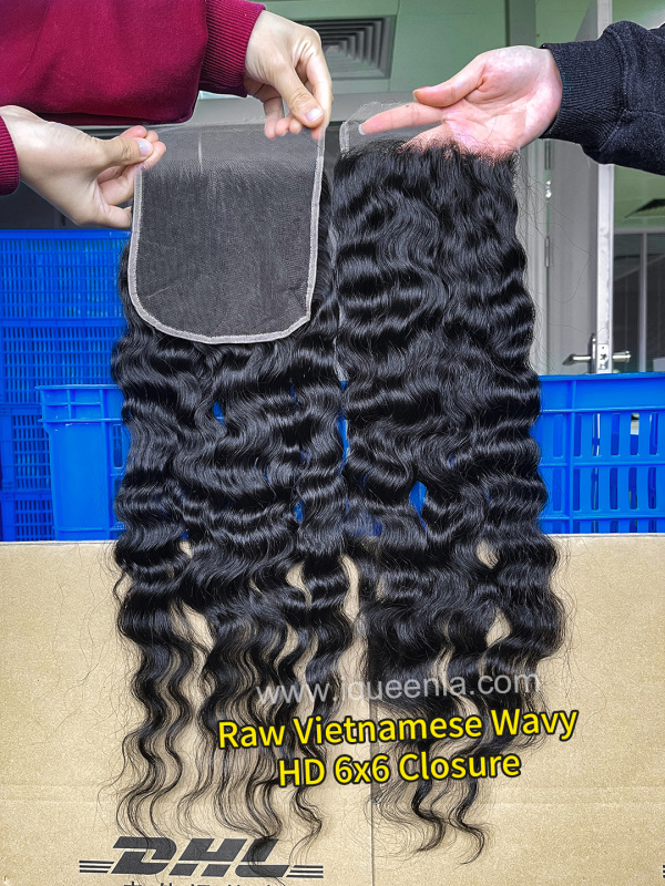 iqueenla Vietnamese Wavy 4x4/5x5/6x6/13x4/13x6 Transparent and HD Lace Closure/Frontal