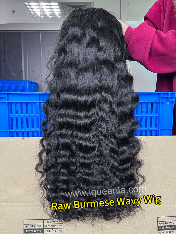 iqueenla Burmese Wavy Raw Hair U Part Wig 200% &amp; 300% Density