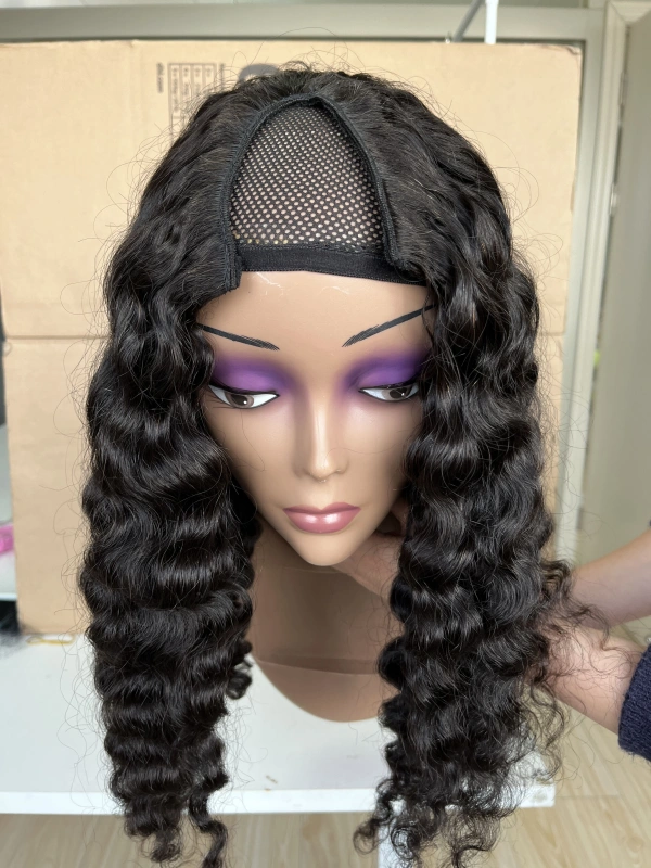 iqueenla Raw Hair Burmese Curly V Part Wig 200% & 300% Density
