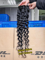 iqueenla 15a Virgin Water Wave Hair Transparent and HD 4x4/5x5/6x6/13x4/13x6 Lace Closure/Frontal