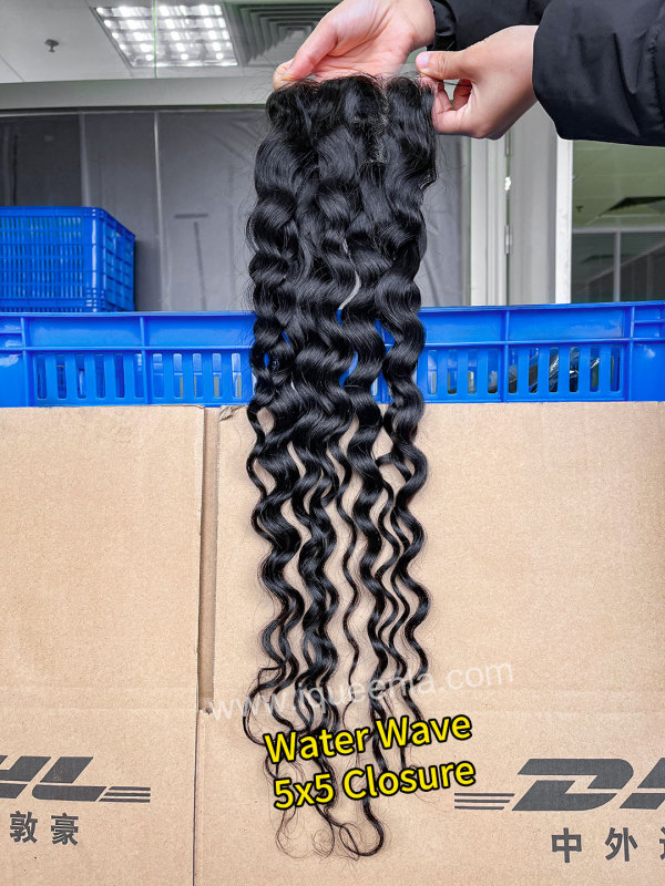 iqueenla 15a Virgin Water Wave Hair Transparent and HD 4x4/5x5/6x6/13x4/13x6 Lace Closure/Frontal