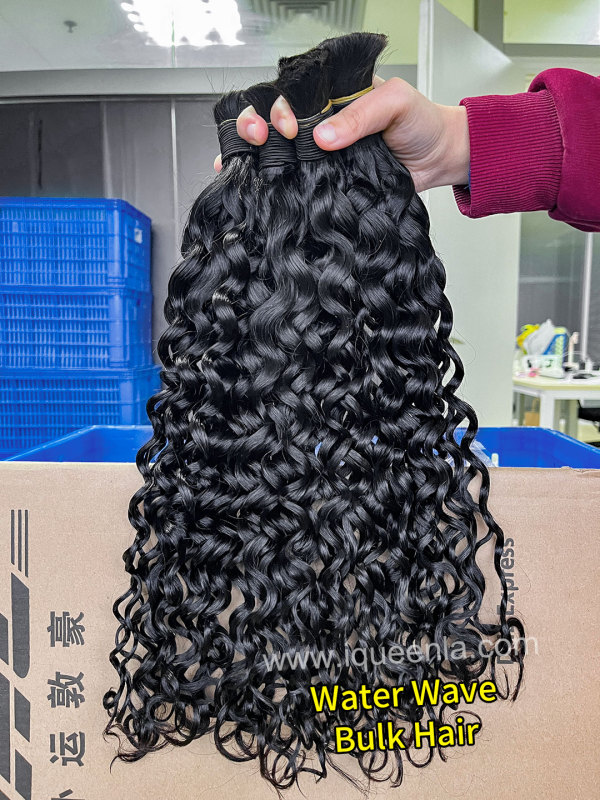 iqueenla Water Wave Mink Human Braiding Hair Bulk 1/3/4 Packs Deal