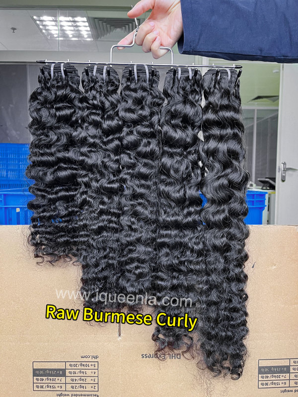 iqueenla Burmese Curly Raw Hair 1/3/4 Bundles Deals