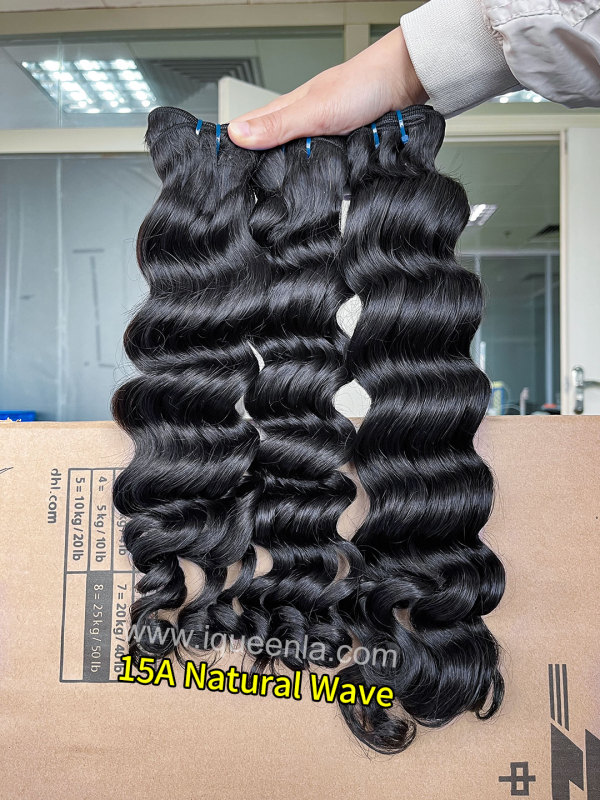iqueenla High Quality Natural Wave 15A Top Virgin Hair 1/3/4 Bundles Deals