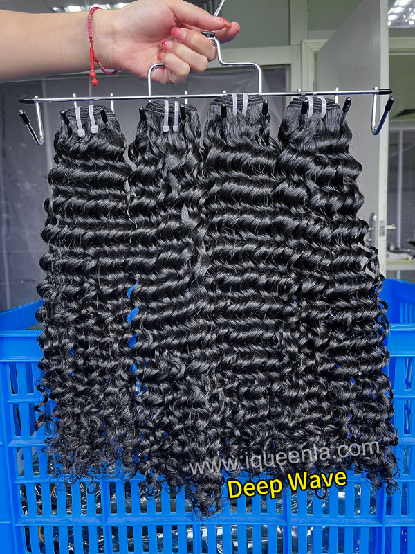 iqueenla Luxury Deep Wave Human Hair 1/3/4 Bundles Deal