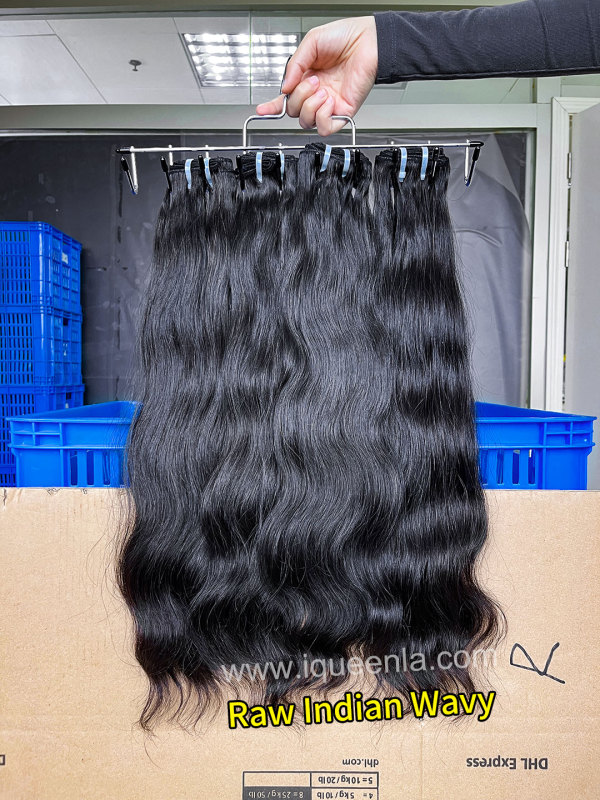 iqueenla Indian Wavy Raw Hair 1/3/4 Bundles Deals