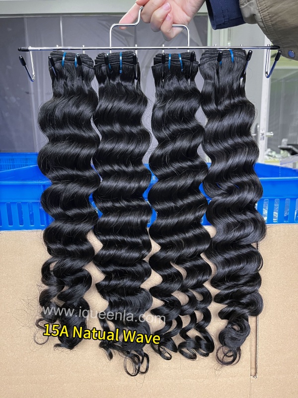 iqueenla High Quality Natural Wave 15A Top Virgin Hair 1/3/4 Bundles Deals
