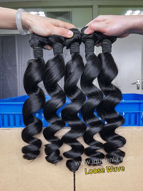 iqueenla 12A Loose Wave Human Hair 1/3/4 Bundles Deals