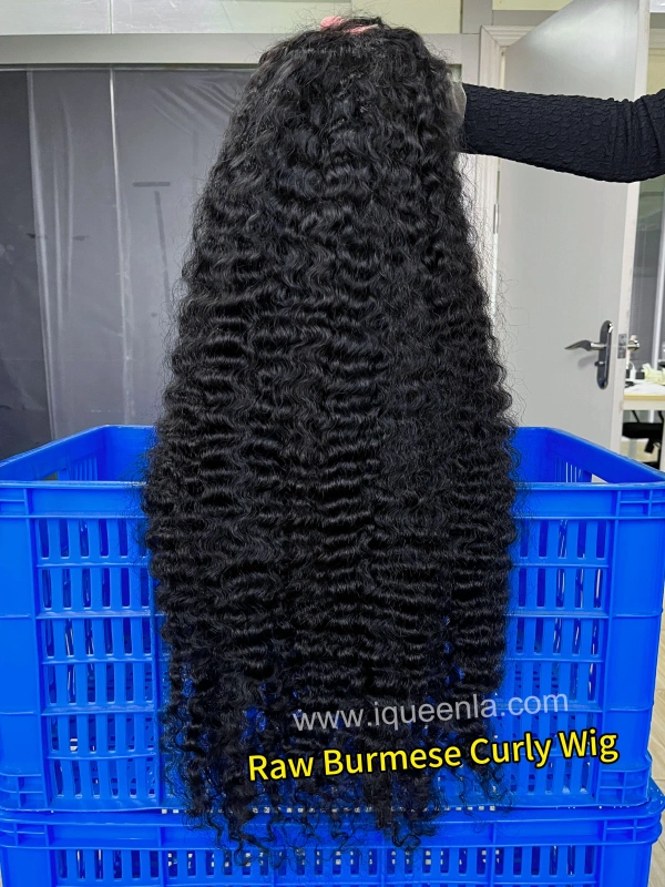 iqueenla Burmese Curly 4x4/5x5/6x6/13x4/13x6 HD and Transparent Lace Wig 200% &amp; 300% Density