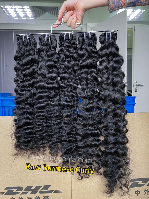 iqueenla Burmese Curly Raw Hair 1/3/4 Bundles Deals