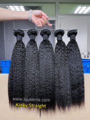 iqueenla 12A Kinky Straight Human Hair 1/3/4 Bundles Deals