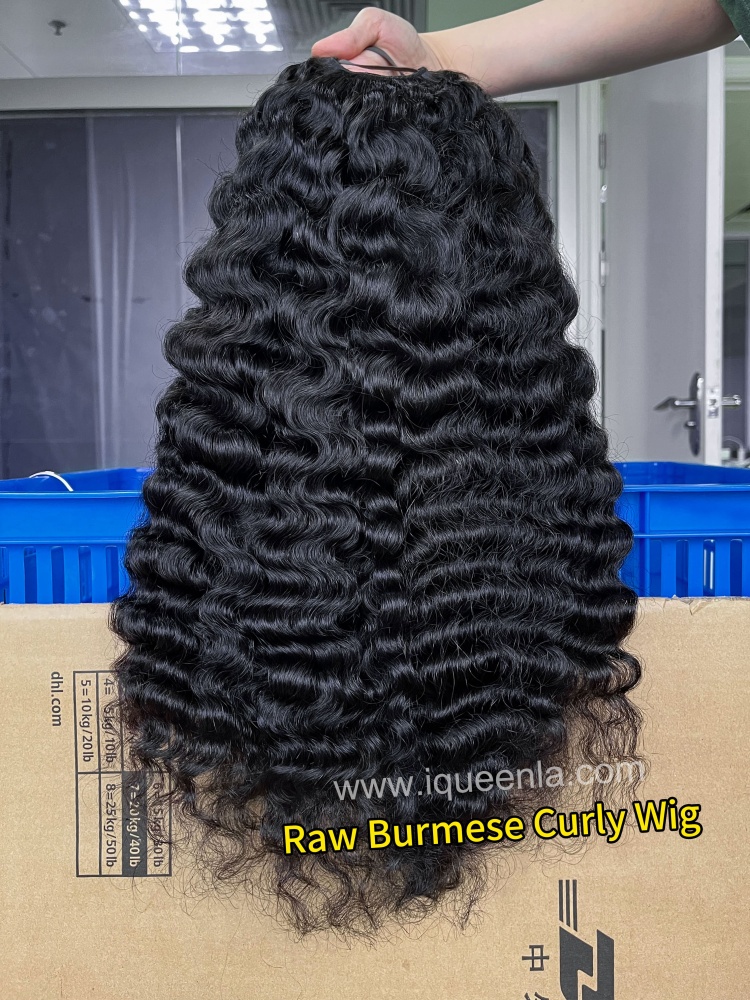 iqueenla Burmese Curly Raw Hair U Part Wig 200% & 300% Density