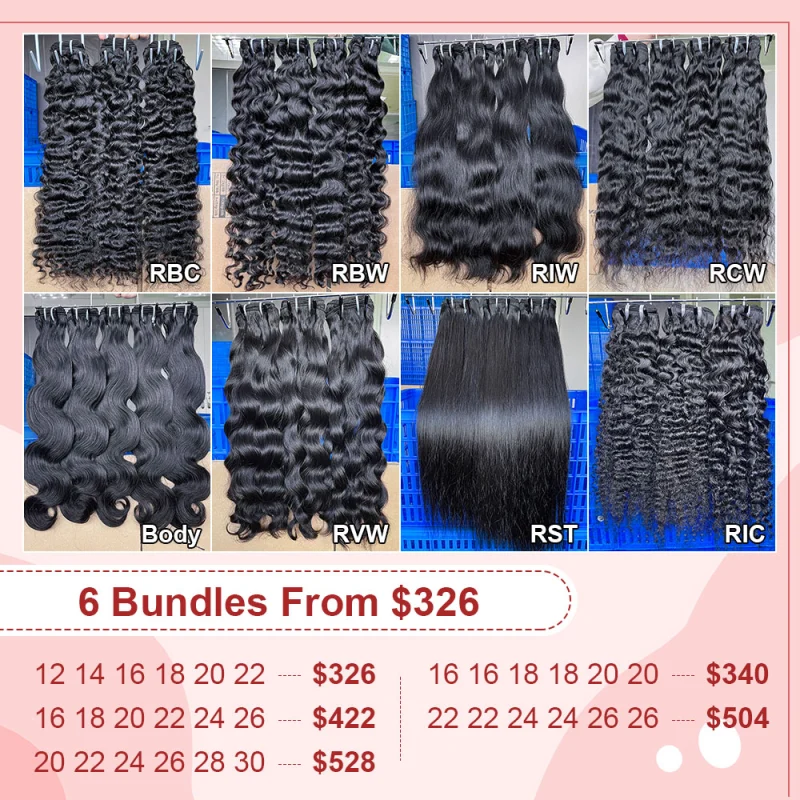 Iqueenla Raw Hair 6 Pcs Wholesale Hair Bundles