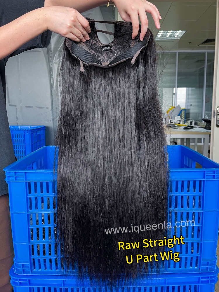 iqueenla Raw Straight Hair U Part Wig 200% & 300% Density