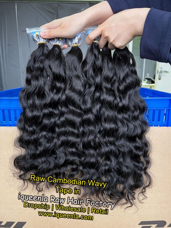 iqueenla Cambodian Wavy Tape In 1/3/4 Packs 20/60/80 Pcs Deal