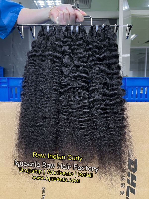 iqueenla Indian Curly Raw Hair 1/3/4 Bundles Deals