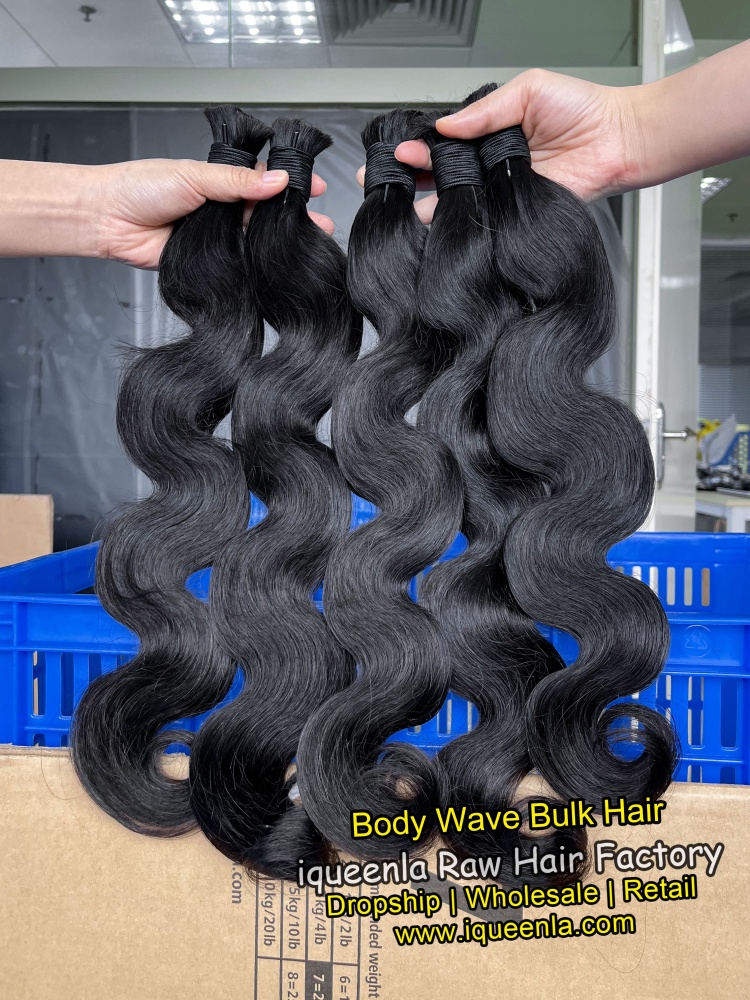 iqueenla Body Wave Mink Human Braiding Hair Bulk 1/3/4 Packs Deal