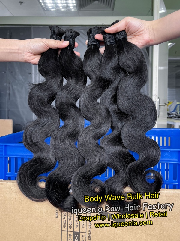 iqueenla Body Wave Mink Human Braiding Hair Bulk 1/3/4 Packs Deal