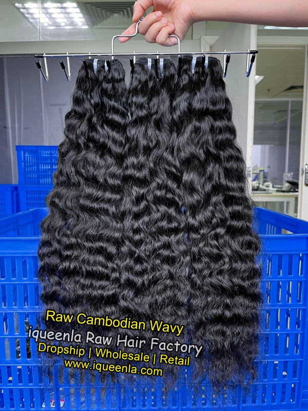 iqueenla Cambodian Wavy Raw Hair 1/3/4 Bundles Deals